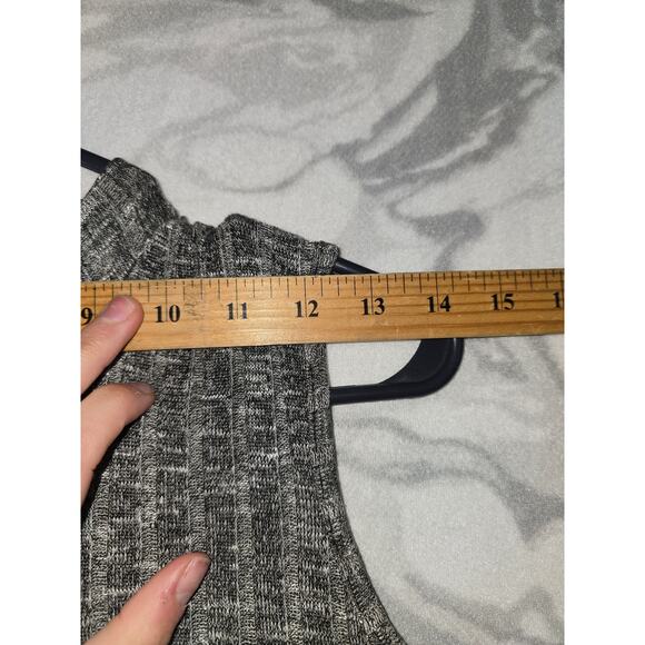 American Eagle Shoulderless Long Sleeve Gray Heathered Shirt Women's Size L - Picture 6 of 6